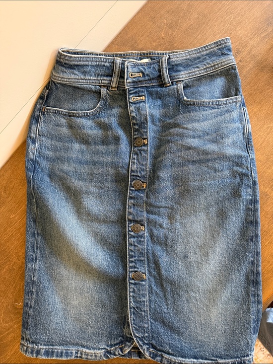 Madewell Dresses & Skirts - Madewell Women's Blue Button-Front Straight-Leg Denim Skirt